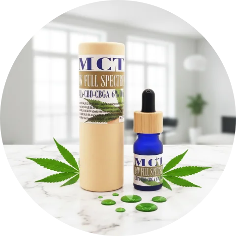 CBD+CBDA õli 6% RAW FULL SPECTRUM lähivõte — töötlemata kanepilisand CBDITALY
