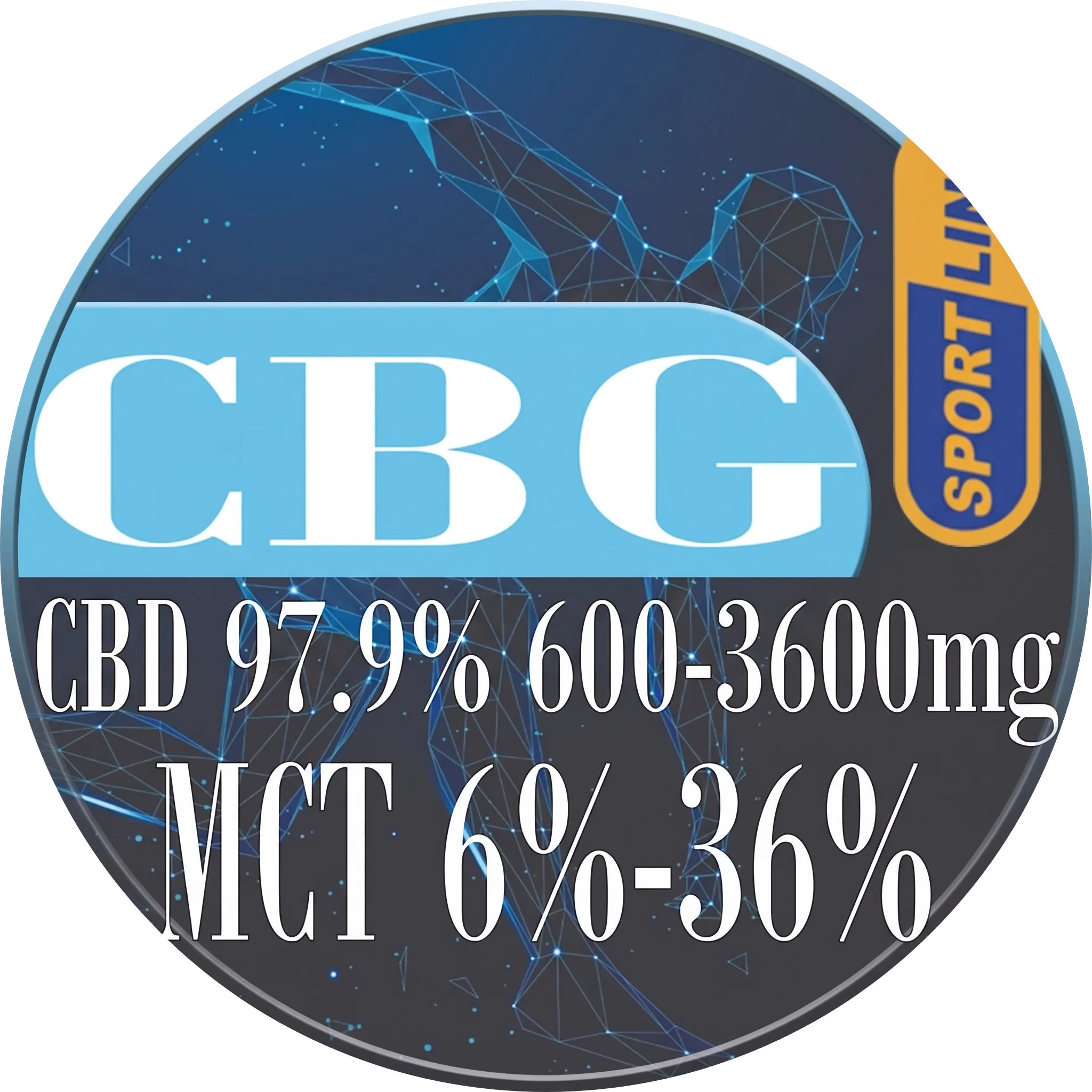 CBG 6-36%, MCT oil, THC free, SPORTLINE