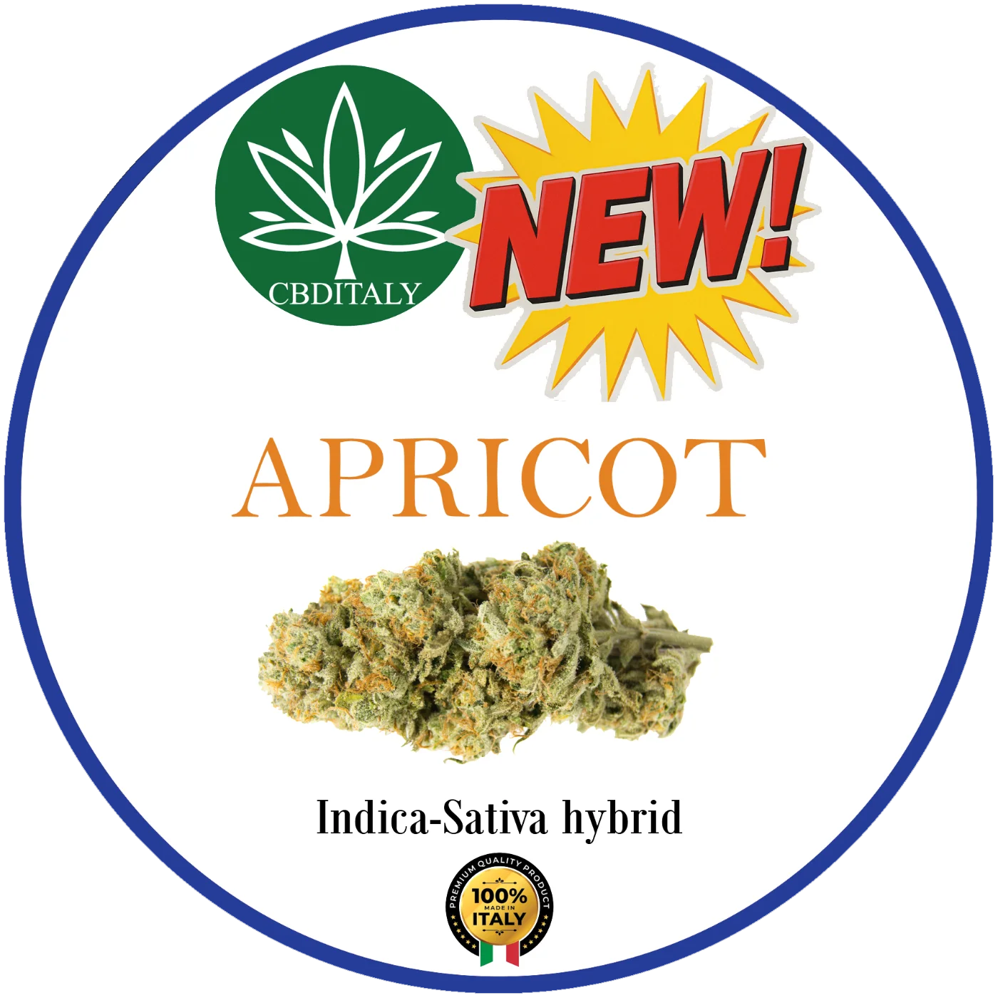 CBDITALY Apricot CBD 21% uus Indica-Sativa hübriid hemp õis, valmistatud Itaalias