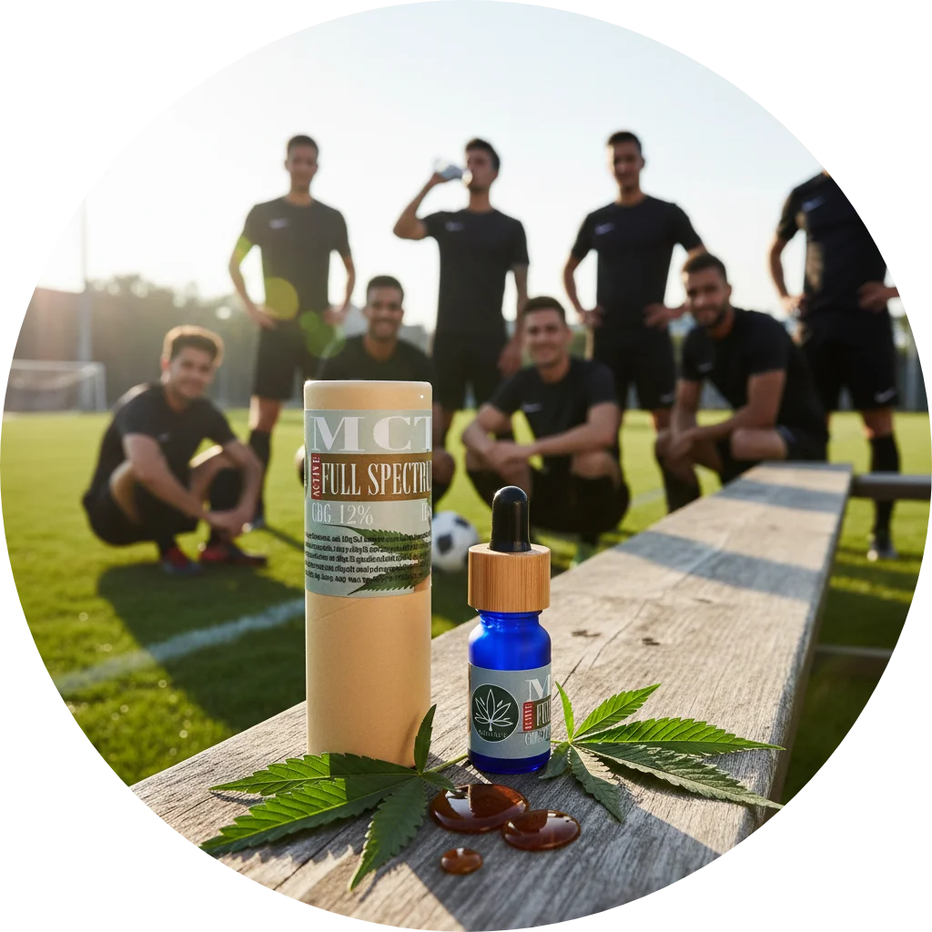 CBDITALY CBG Cannabis õli 12% ACTIVE FULL SPECTRUM pudeli detailvaade kanepilisandist